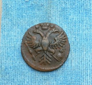 Russian Imperia DENGA / ДЕНГА 1731 1/2 kopek Anna Ioanovna Very Rare Coin Copper 2