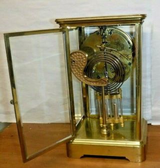 ANTIQUE ANSONIA CHIME CLOCK 8 DAY CRYSTAL REGULATOR OPEN ESCAPEMENT 11