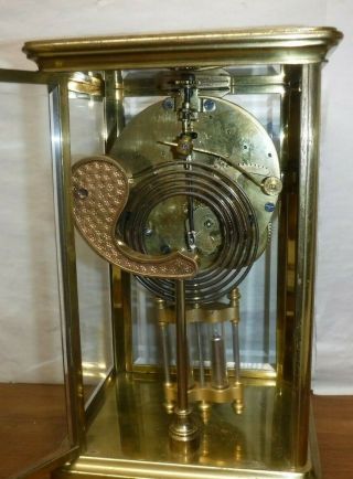 ANTIQUE ANSONIA CHIME CLOCK 8 DAY CRYSTAL REGULATOR OPEN ESCAPEMENT 12