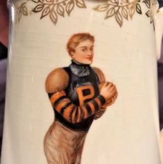 Antique 1900s Princeton Tigers Football Mug by F EARL CHRISTY Avon Porcelain Cup 7