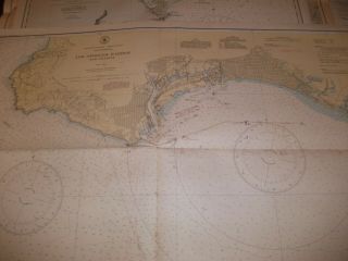 Vintage Nautical Maritime Chart (los Angeles Harbor California Usa).