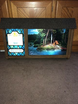 Vintage Hamm’s Beer Scenorama Campfire Waterfall Motion Moving Lighted Sign