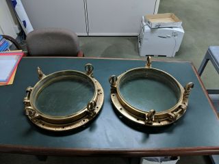 Antique,  Heavy Duty 16 " Brass Portholes