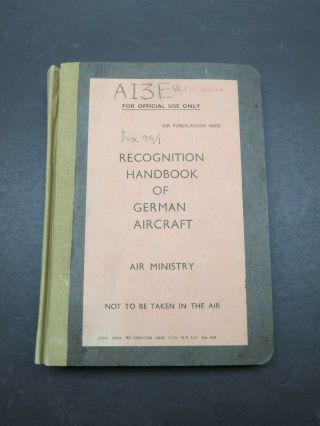 1941 British Air Ministry 130pg Publication Silhouettes German Aircraft