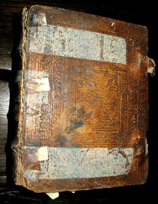 1741 HOLY BIBLE Illustrated PIGSKIN Antique GERMAN Luther PLATES Vellum BOOK Old 5