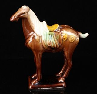 Retro Chinese Ceramic Glaze Statue Animals Horses House Decoration Craft Gift