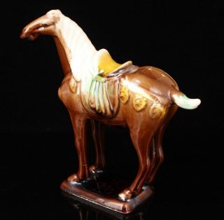 RETRO CHINESE CERAMIC GLAZE STATUE ANIMALS HORSES HOUSE DECORATION CRAFT GIFT 3