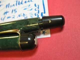 vtg Montblanc 15 Flex 14c Gold Nib Jade Green Button Fill 1930s Fountain Pen 10