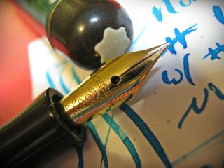 vtg Montblanc 15 Flex 14c Gold Nib Jade Green Button Fill 1930s Fountain Pen 2