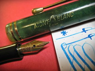 vtg Montblanc 15 Flex 14c Gold Nib Jade Green Button Fill 1930s Fountain Pen 6