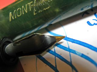 vtg Montblanc 15 Flex 14c Gold Nib Jade Green Button Fill 1930s Fountain Pen 7