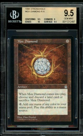 Mox Diamond - Stronghold,  Bgs 9.  5 Gem.  Mtg (pop 1 Of 59)