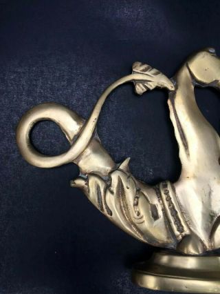 Antique Vintage Venetian Solid Brass Gondola Sea Horse Italy Oar Mount 6