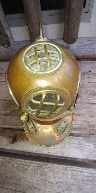 Rare Vintage Brass Scuba Divers Helmet Decoration/display 8 " X 8 " Naval Navy