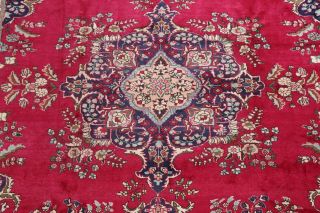 One - of - a - Kind Oriental Floral Rugs Hand - Knotted Wool Room Size Carpet 10x12 RED 12