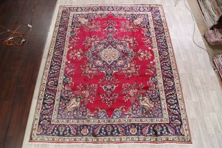 One - of - a - Kind Oriental Floral Rugs Hand - Knotted Wool Room Size Carpet 10x12 RED 2