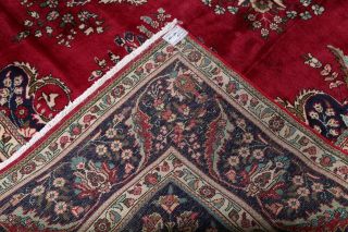 One - of - a - Kind Oriental Floral Rugs Hand - Knotted Wool Room Size Carpet 10x12 RED 9