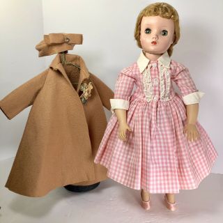 Vintage Madame Alexander First Year Elise Doll In 1957 Tagged Dress Coat Hat