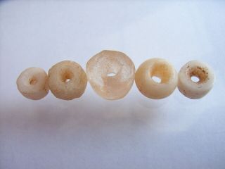 5 Ancient Roman Rock Crystal,  Quartz Beads Romans Very Rare Top