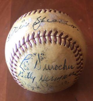 Rare 1941 Brooklyn Dodgers Team Signed Auto National League Spalding Baseball