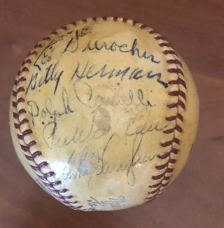 Rare 1941 Brooklyn Dodgers Team Signed Auto National League Spalding Baseball 2