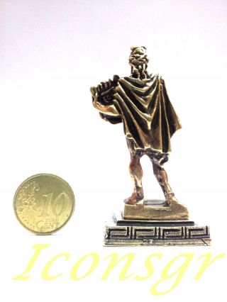 Ancient Statue Apollo Greek Miniature Olympian God Pantheon Sculpture Zamac Gold 3