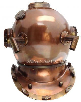 Antique Brass Deep Sea US Navy Mark V Diving Marine Scuba Divers Helmet 18 