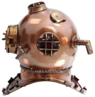 Antique Brass Deep Sea US Navy Mark V Diving Marine Scuba Divers Helmet 18 