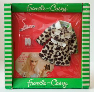 Nrfb Francie " Pony Coat " Moc Fashion Outfit Barbie Mod Mib W/sticker