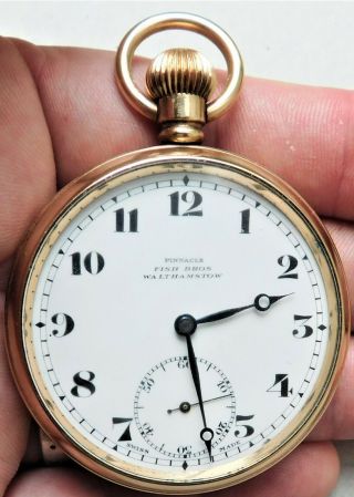 Nores Fish C1920 Walthamstow Gold Plated Mechanical Pocket Watch Antique Vintage