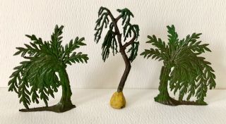 Antique J Hill & Co Britains England Willow Palm Tree Nativity Lead Figures X3