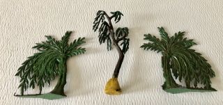 Antique J Hill & Co Britains England Willow Palm Tree Nativity Lead Figures x3 3