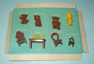 1960s Transogram Plastic Goldilocks And The 3 Bears Play Set