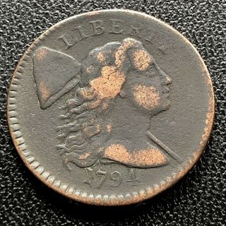 1794 Large Cent Liberty Cap Flowing Hair One Cent Better Grade Rare 12796 2