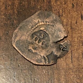 Antique 1500 - 1600’s Spanish Caribbean Pirate Coin Copper Artifact Authentic Old