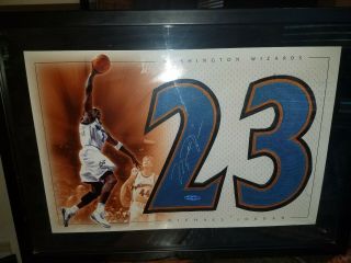 Michael Jordan Uda Upper Deck Authenticated 16x20 Wizards Autographed Piece Rare