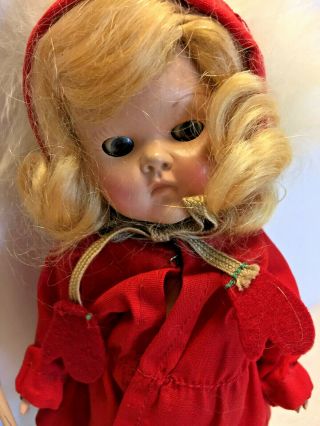 VINTAGE VOGUE GINNY DOLL W/SKIING ACCESSORIES PAINTED LASH 1950 ' s 3