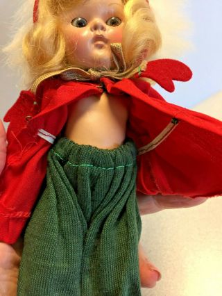 VINTAGE VOGUE GINNY DOLL W/SKIING ACCESSORIES PAINTED LASH 1950 ' s 4