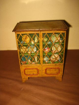 Antique Victorian Huntley & Palmers Biscuit China Cabinet Tin Box Can 1912 Rare