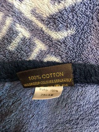 LOUIS VUITTON LV Beach Bath Towel Navy Blue Monogram Sofa Floor Mat Auth Rare 2