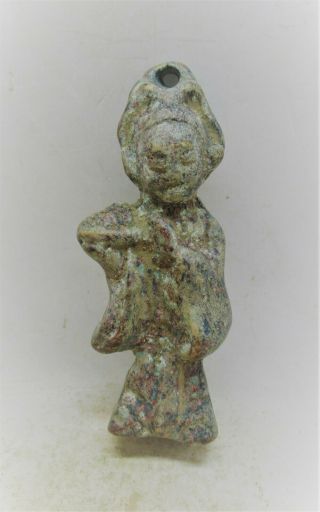 Ancient Sasanian Bronze Statuette Male Figure
