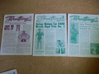16 Vintage St.  Louis Wrestling Club Programs,  1971,  Most are VG, 2