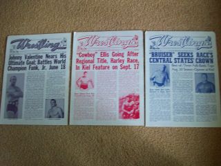 16 Vintage St.  Louis Wrestling Club Programs,  1971,  Most are VG, 4