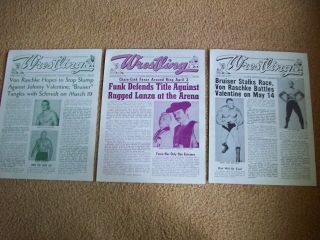 16 Vintage St.  Louis Wrestling Club Programs,  1971,  Most are VG, 5