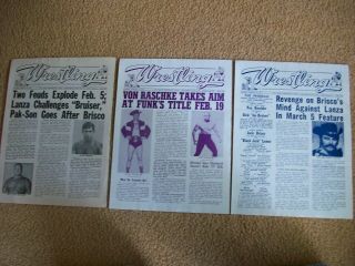 16 Vintage St.  Louis Wrestling Club Programs,  1971,  Most are VG, 6