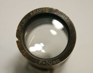 Krauss Paris 50mm vintage small brass lens old camera / projector / projection 3