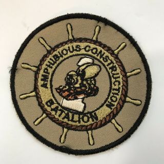 Post Wwii Navy Amphibious Construction Battalion One Seabees Usn Patch