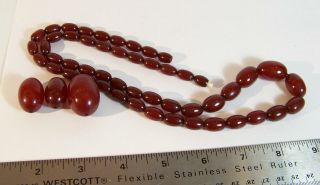 Cherry Amber Bakelite Graduated Beads Necklace,  3 Loose Beads vintage 4