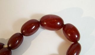 Cherry Amber Bakelite Graduated Beads Necklace,  3 Loose Beads vintage 5