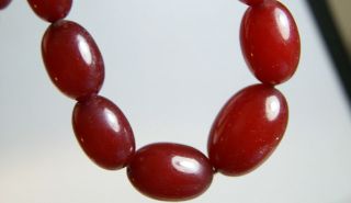 Cherry Amber Bakelite Graduated Beads Necklace,  3 Loose Beads vintage 6